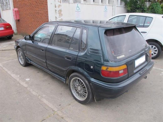 Suspicious: The car the suspected robbers used in the crimes.