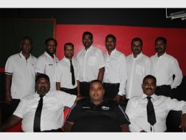 Taking part: The senior team selected to represent KwaZulu-Natal in the South African Pool Championship at Graceland in Secunda. They are (back, from left) Colin Naidoo, Dezzi Moodley, Gansan Moodley, Dhevan Moodley, Bobby Govender, Joey Nair and Kuben Govender. In front are Keegan Reddy, Terrance Chetty and Ivan Naidoo. 1723SN
