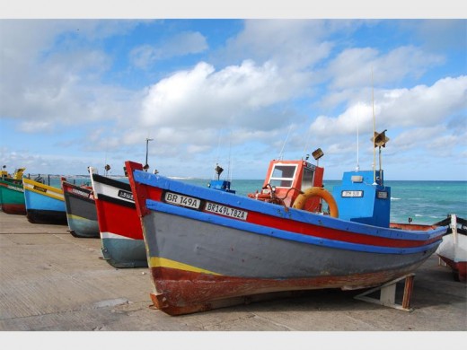 A rainbow of fishing boats.