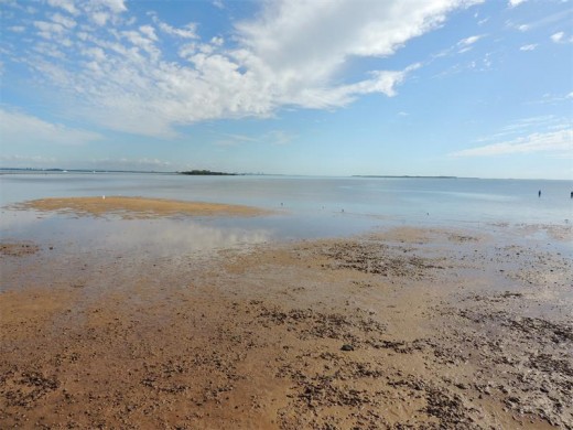 Wellington Point extends into Moreton Bay.