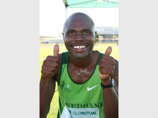 Thumbs up: Delani Mkhize was the proud winner of the 48km run. 0905vee