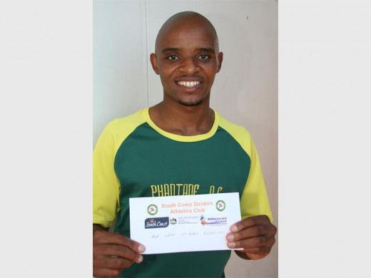 Top award: Gift Mbanjwa was placed first in the men's 10km run. 0913vee