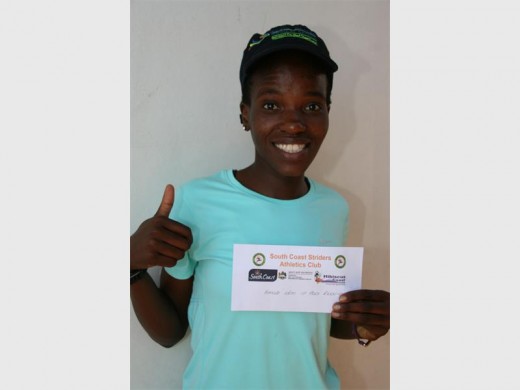 Great win: Puseletso Dladla took first place in the women's 10km run. 0914vee