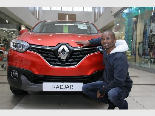 Classy car: Thokozane Gumbi loves the all new Renault Kadjar. 0992vee