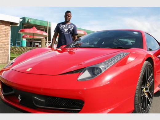 Seeing red: Rishen Govender is impressed by this Ferrari. 2220vee