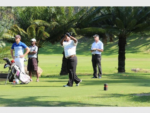 Crisp hit: Robert Mavundla of Margate Country Club tees off during the KZN Open at San Lameer CC.