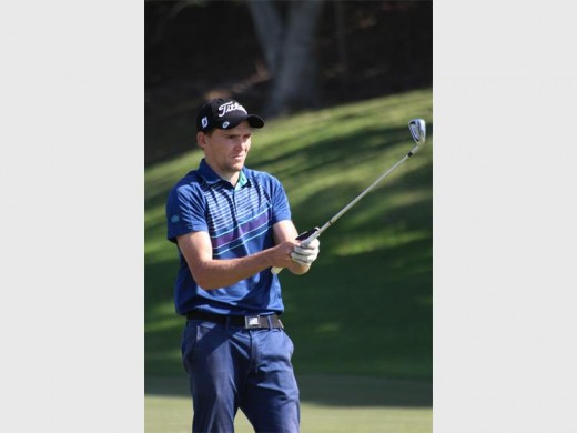 Eye of the tiger: Graham Fabricius goes through his pre-shot routine.