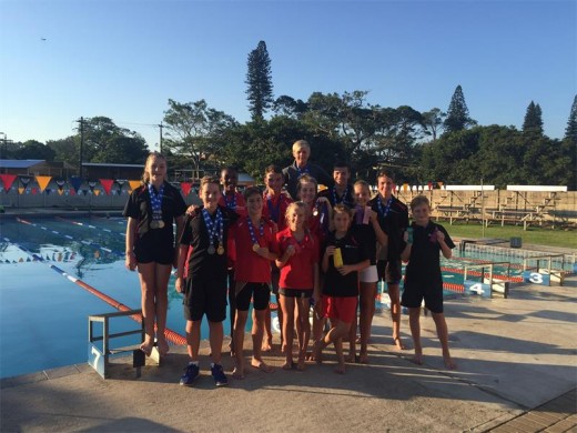 It was worth it: Reflecting on their season are members of the Margate Swimming Club, (back, from left) Arno Smith, Jeandré Michau and Charles Thompson; (middle) Suné de Wit, April Niemack, Ruan Michau, Britney Pieterse, Hannah Scott and Kai Hielckert; (front) Josh Parry, Jeandré Joubert, Ruby van der Merwe, Danica Pretorius. Absent were Khrysten le Roux, JP Myburgh and Denita Pieterse.