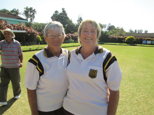 Singles champion: The experience and consistency of Jane Massam (left) enabled her to run out a worthy winner against the flair of her challenger Sandy Shepherd at Southport Bowling Club.