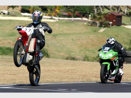 Burn rubber: A great mix of motorcycles raced at the track. 3792vee