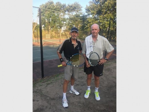 Team work: Ron Stirling and Rolf Gudegast won the men's doubles at Southbroom Tennis Club this year.