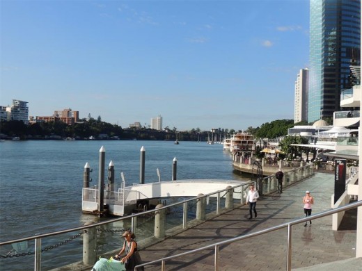 Brisbane's bustling riverside walkways are perfect for a stroll.