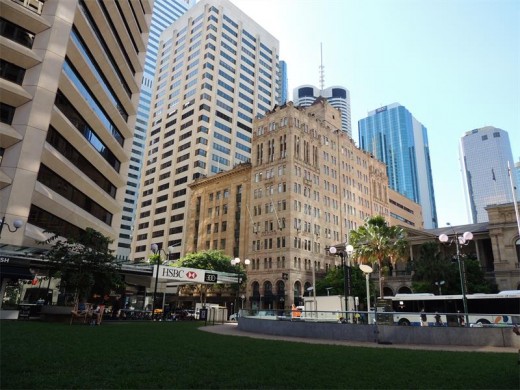 Brisbane city centre - the old and the new.