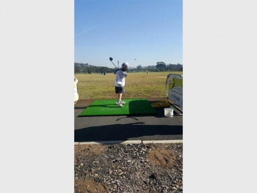 Let if fly: Danie van der Spuy demonstrates his golfing talent.