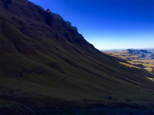 It seems like the sun can't reach every part of the mountain.