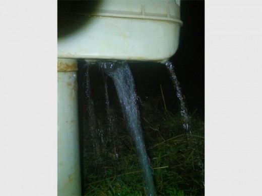 Wasted: Water wasted from an Ugu meter in Bomela location near Holiness Church.