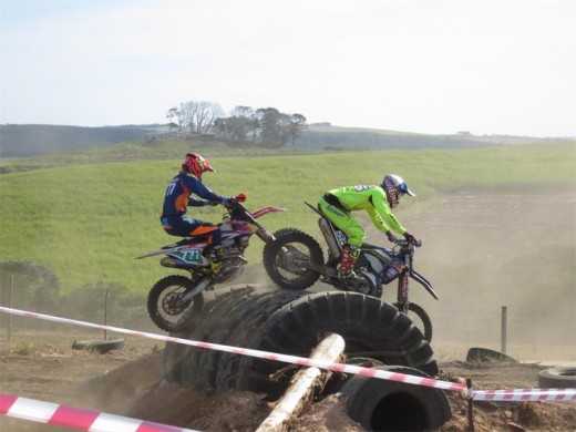 Challenge: Scott Bouverie (left) and Wade Young tackle the obstacle course. SUBMITTED