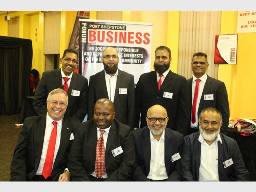 Influential: Port Shepstone Business Forum's executive members (back, from left) Vijay Naidoo (secretary), Moosa Moosa (treasurer), Dr Zjunaid Khan, Marcus Gonzalves together with (front, from left) Bevis Fairbrother, Mthoko Mbambo, Dr Ayoob Bux (chairman) and Younus Moosa.