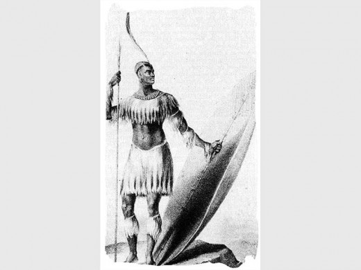 Shaka Zulu with his assegai. (South Africa Tours and Travel)