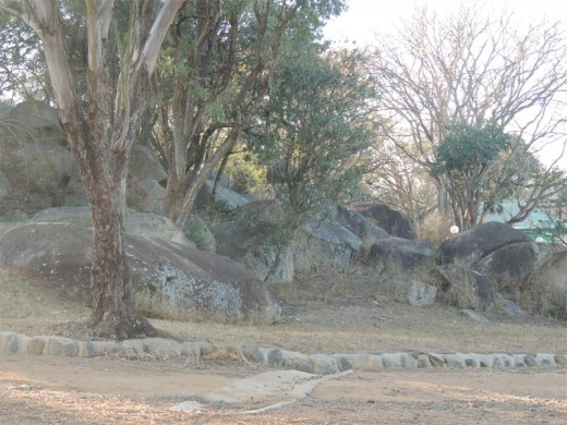 The boulder-strewn camping area at Natal Spa.