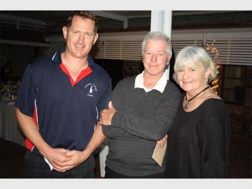 In third place were Stuart Betts and Beryl Olden. With them is Creston College senior primary headmaster Ryan Kyle.