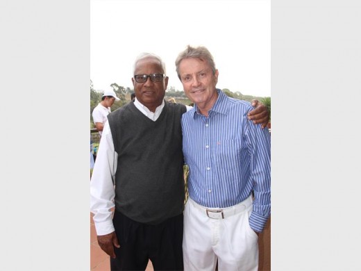 Passion for golf: Bobby Naidoo meets Mark McNulty, a former world top 10 player, at the tournament.