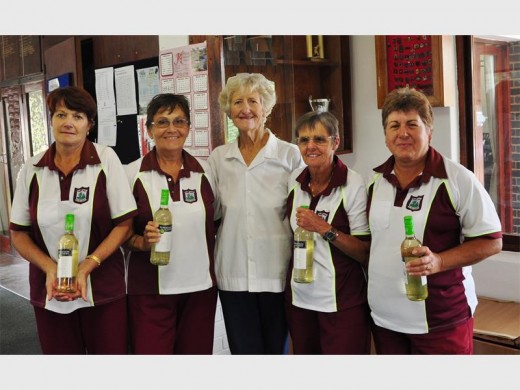 Consistent: Winners of Margate CC's Hair Shoppe women’s fours Ladder Competition played over 10 months were (from left) Port Edward's Estelle Carter, Mary Warner, Yvonne van Mentz (Margate CC, handing out the prizes), Marianne van Buuren and Leoni Booth.