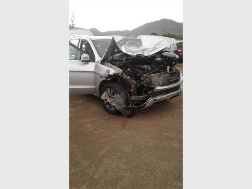 Mr Mabece's damaged vehicle. 