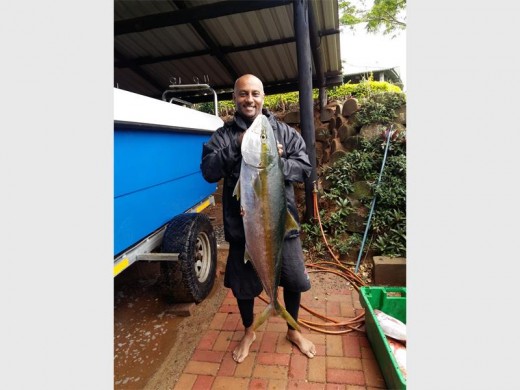 Top catch: Des 'Spinner' Govender with a 16kg yellowtail caught recently.