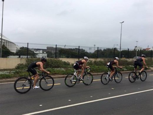Hanging tough: Darryn Purtell stays in the hunt on the bike.