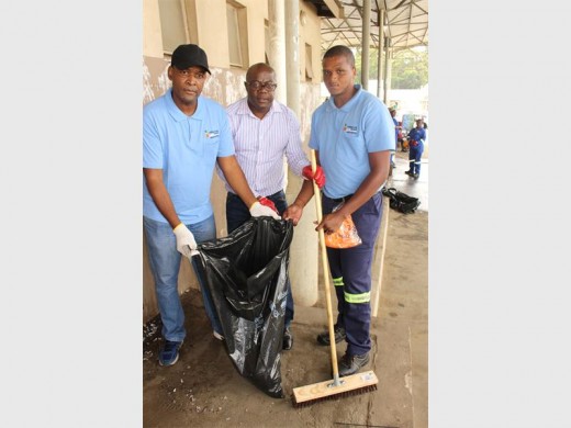 Ray Nkonyeni Municipality staffers Patrick Sithole, Khanyiso Seyisi and Thulani Sithole.