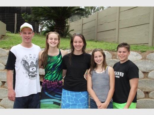 Winning ways: Winners in the 11 to 20 year age category were (from left) Keytin Vorster, Michelle Kretschmar, Janine Oosthuizen, Emma Kuhn and Ricardo Carthew. SUBMITTED