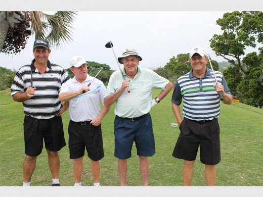 Tough tussle: Gavin Sole (left) and Gary Purtell were beaten by Matthew brothers Bruce (second right) and Derrik in the final of the Bert Brown Knockout at Southbroom Golf Club last Saturday.