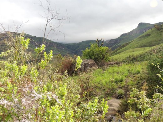 Walking in the mountains near Monks Cowl.