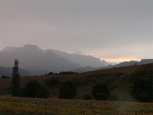 Early morning in the mountains.