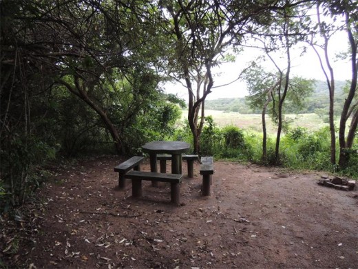Our secluded campsite with a view.