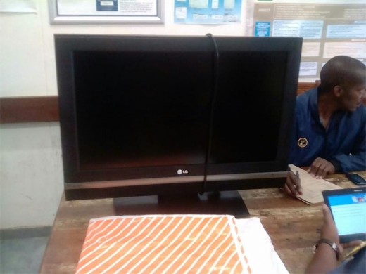  A flat screen TV was recovered by police at the Port Shepstone taxi rank on Tuesday this week.