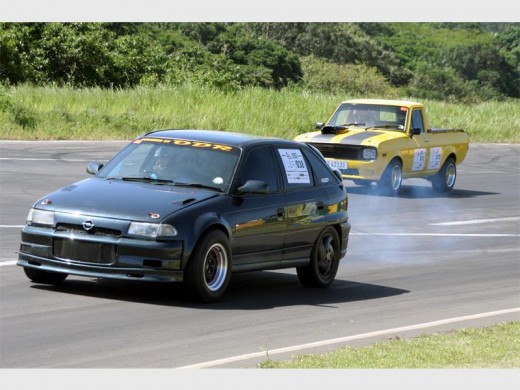 Away they go: Marco Yannikakis of Shelly Beach in his highly modified yellow Rotary powered Nissan Champ gets left behind. 4825vee