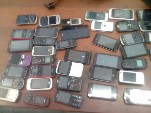 Police seized 49 cellphones at the Port Shepstone taxi rank on Tuesday this week.