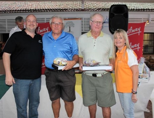 Etienne Kruger (left) from Halfway Toyota with second place winners, Dave Mee and Barry Oehme while Sandy Danckwerts looks on. 
