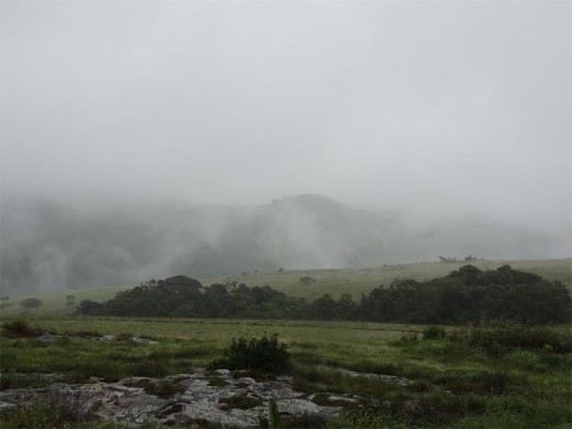 Mist and rain obsucure the view but add to the atmosphere.