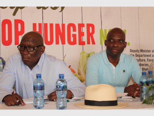 DAFF deputy minister Bheki Cele and Umzumbe mayor Sizwe Ngcobo.
