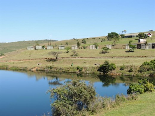 The attractive camping area overlooks a dam and a magnificent view.