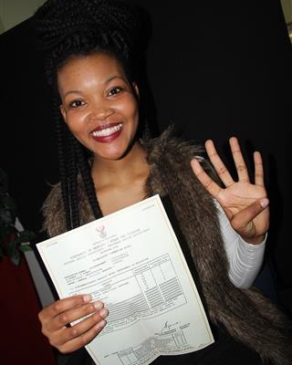  Ntombizethu Myeza with four distinctions. 
