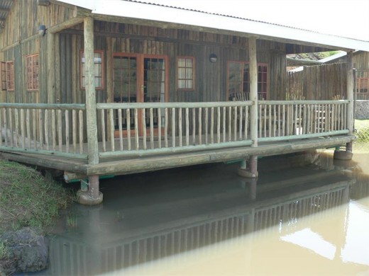 The wooden cabins are popular.
