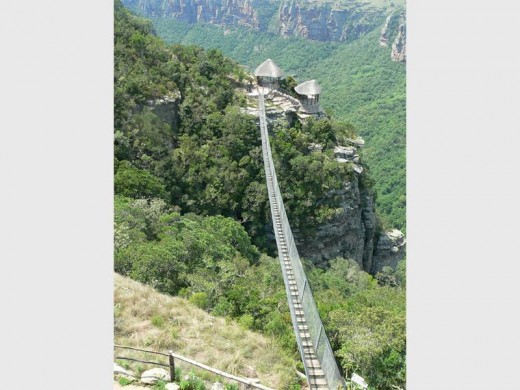 The suspension bridge over a section of the gorge.