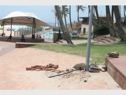Shabby: Visitors to Margate beachfront are met with this sight.