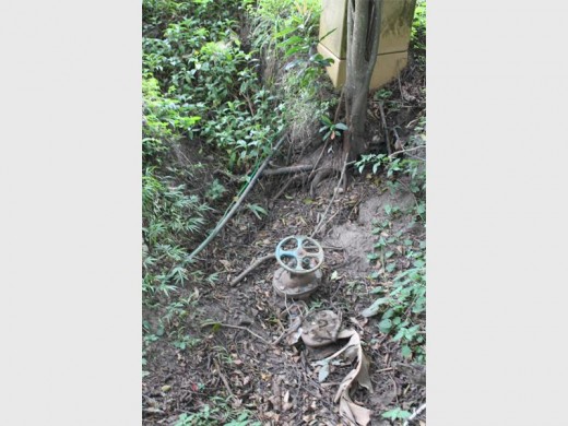 Exposed: An exposed valve and electricity cables at the pump station, near the Uvongo river. Anyone could tamper with the valve which opens and shuts the station.