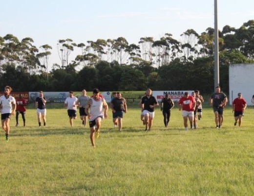 Riversmead rugby Warriors get in some fitness training.