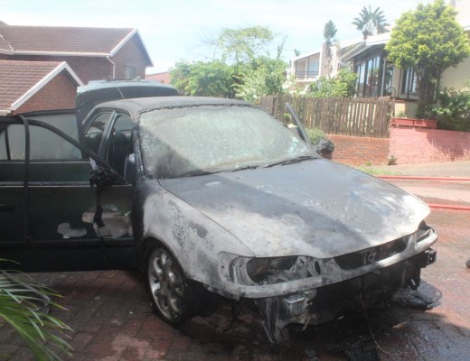 The extensively damaged vehicle once it was removed from the garage
